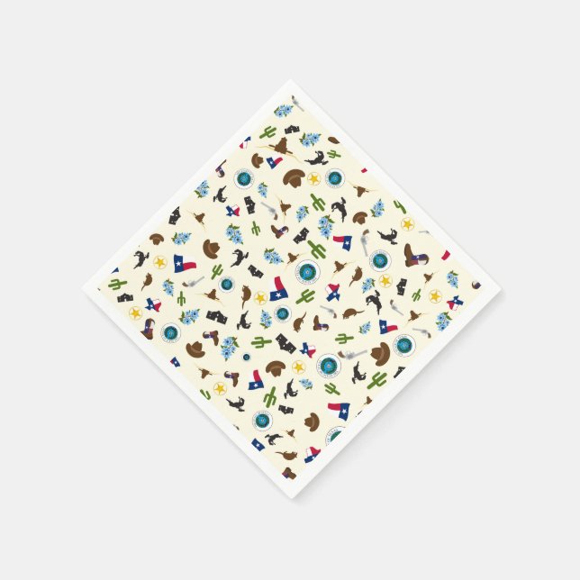 Famous Texas items- the lone star state Napkin (Corner)