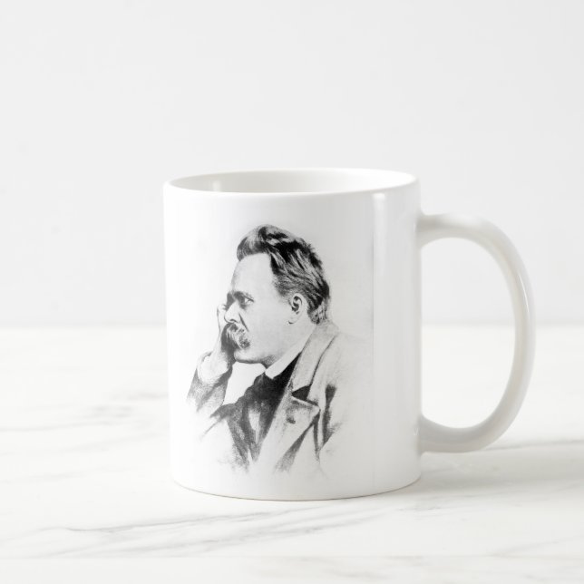 famous thinker: Friedrich Nietzsche Coffee Mug (Right)
