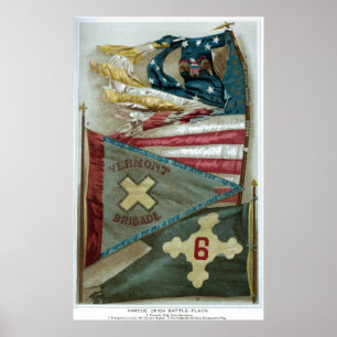 Famous Union Battle Flags - Plate 1 - Poster
