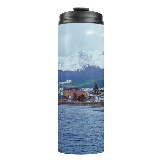 Famous Ushuaia - Tierra del Fuego, Argentina Thermal Tumbler (Front)