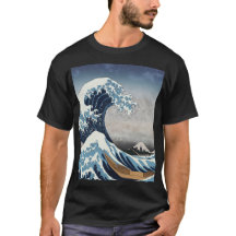 "Fan Anime Style T-Shirt: Inspired by Hokusai's