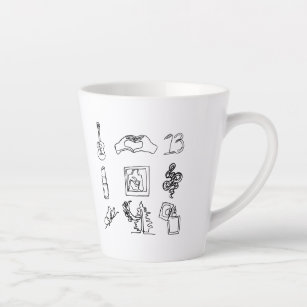 Fan Art Taylor Albums Line Drawing Latte Mug