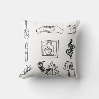 Fan Art Taylor Eras Line Drawing Throw Pillow