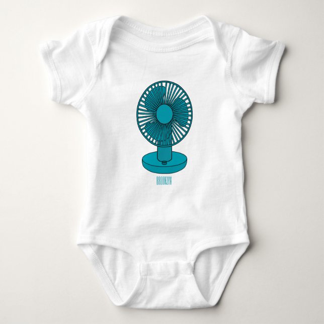 Fan cartoon illustration  baby bodysuit (Front)