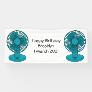 Fan cartoon illustration banner