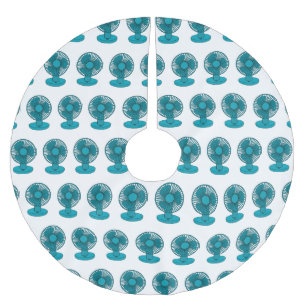 Fan cartoon illustration brushed polyester tree skirt