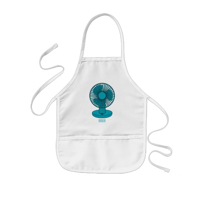 Fan cartoon illustration  kids apron (Front)