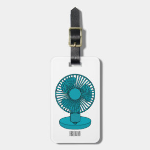 Fan cartoon illustration luggage tag