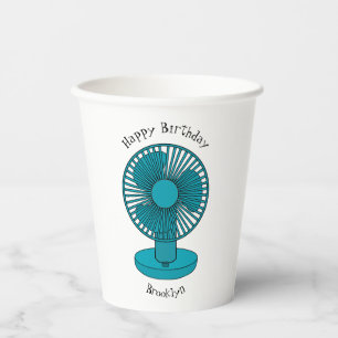 Fan cartoon illustration paper cups