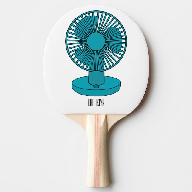 Fan cartoon illustration  ping pong paddle (Front)