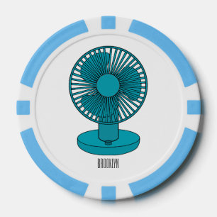 Fan cartoon illustration poker chips