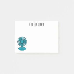 Fan cartoon illustration post-it notes