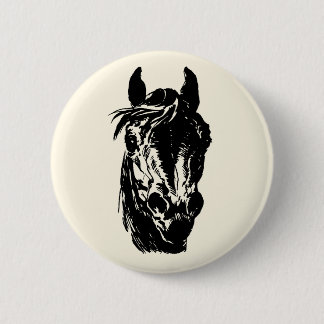 Fan Club Horse Head 6 Cm Round Badge