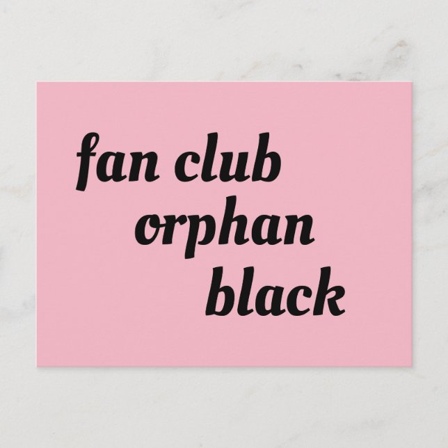 fan club orphan black retro font text postcard (Front)