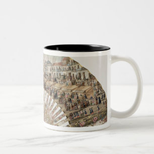 Fan depicting the Plaza de la Cebada, Madrid Two-Tone Coffee Mug