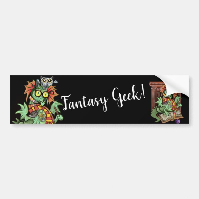 Fan Dragon "Fantasy Geek!" Bumper Sticker (Front)