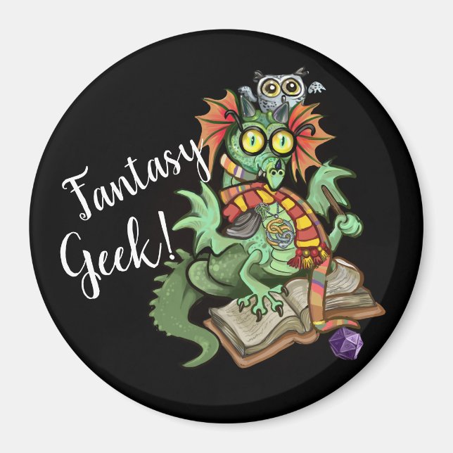 Fan Dragon "Fantasy Geek!" Magnet (Front)