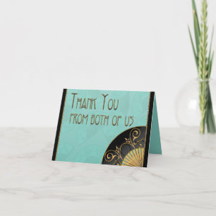 Fan Elegant (Blue) Thank-You Note Thank You Card