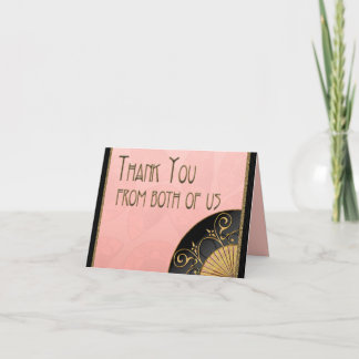 Fan Elegant (Pink) Thank-You Note Thank You Card
