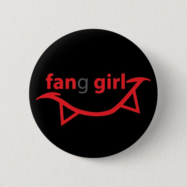 Fan/Fang Girl Button Black (Front)