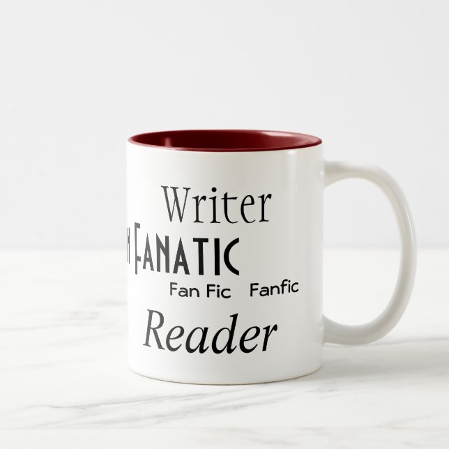 "Fan Fiction Fanatic" Two-Tone Coffee Mug (Right)