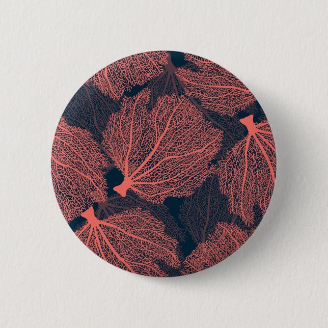 Fan living colral 6 cm round badge (Front)