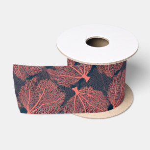 Fan living colral satin ribbon