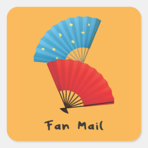Fan Mail pun with Japanese Fans Correspondence Square Sticker