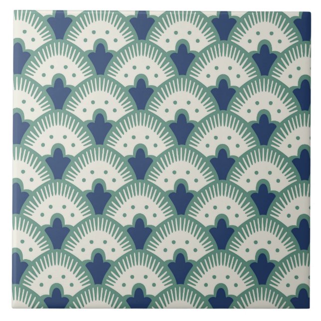 Fan Pattern Ceramic Tile (Front)
