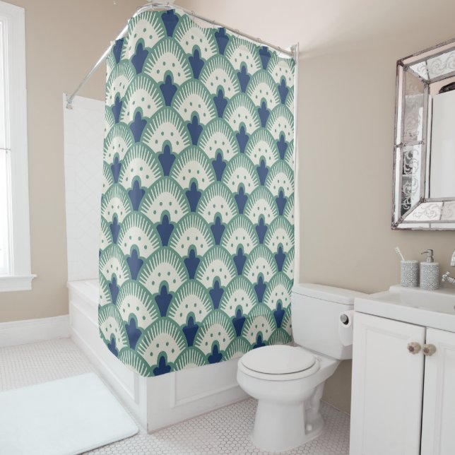 Fan Pattern Shower Curtain (In Situ)