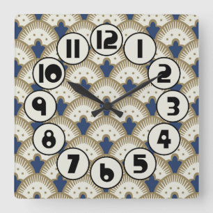 Fan Pattern Square Wall Clock