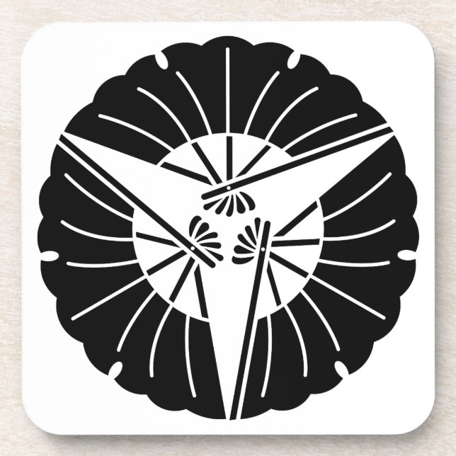 Fan-shaped three ginkgo leaves coaster (Front)