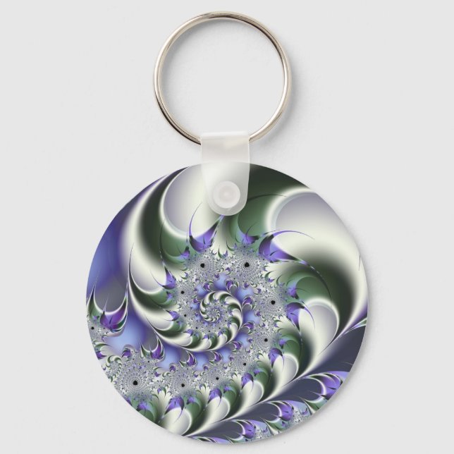 Fan Spiral Cute Cool Modern Abstract Art Key Ring (Front)