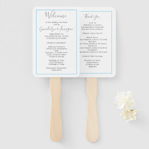 Fan Wedding Program Template White Rectangle