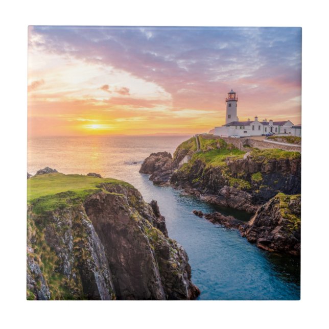 Fanad Head Lighthouse Co. | Donegal Ireland Ceramic Tile (Front)