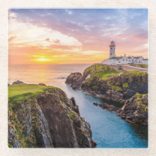 Fanad Head Lighthouse Co. Donegal Ireland Glass Coaster