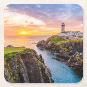 Fanad Head Lighthouse Co. Donegal Ireland Square Paper Coaster