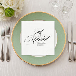 Fanciest Just Married Reception Napkin