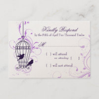 Fanciful Bird Cage with Swirls Aubergine RSVP