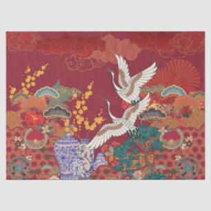 Fanciful Chinoiserie Decoupage Tissue Paper