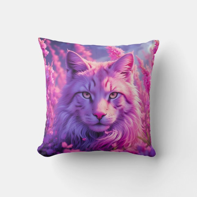 Fanciful Feline Throw Pillow | Home & Gifts (Front)