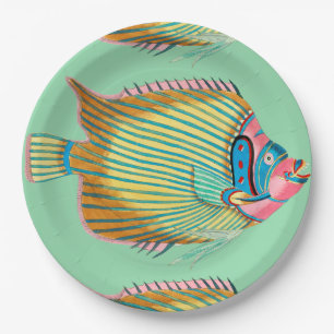 Fanciful Fish with French Paper Plate