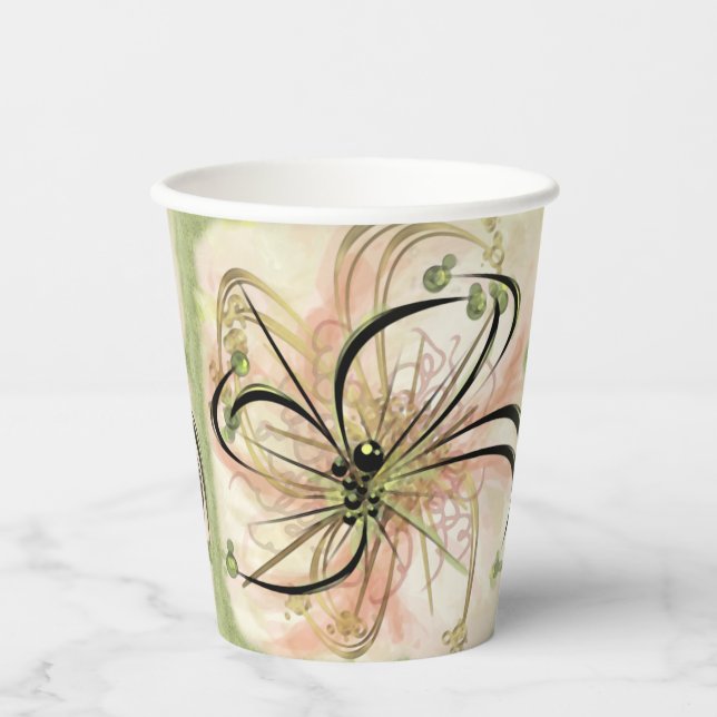 Fanciful Flower Paper Cups (Front)