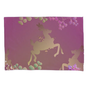 Fanciful Reindeer Snowflake  Pillowcase