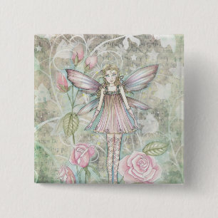 Fanciful Rose Fairy 15 Cm Square Badge