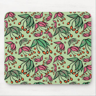 Fanciful Seed Pods Pink & Green Mousepad