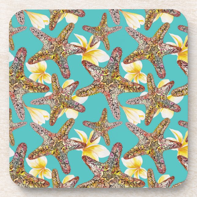 Fanciful Starfish Pattern Coaster (Front)