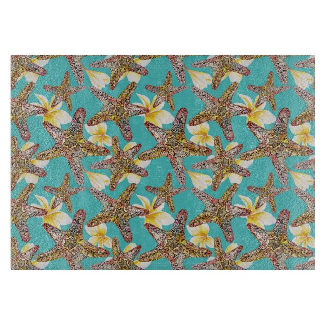 Fanciful Starfish Pattern Cutting Board (Front)