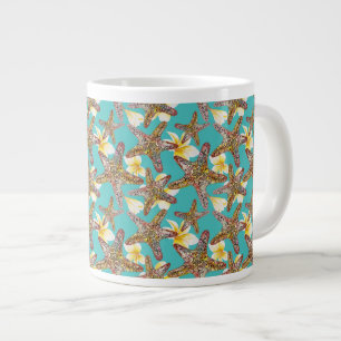 Fanciful Starfish Pattern Large Coffee Mug