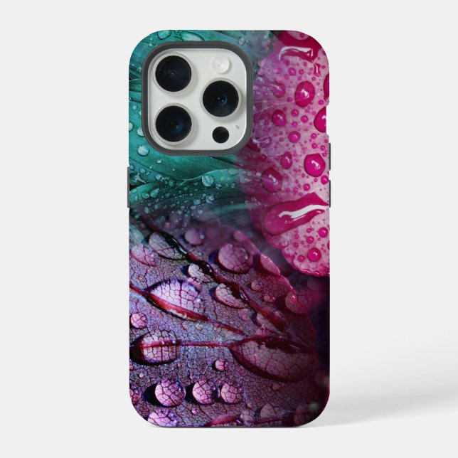 Fanciful Wet Leaves iPhone Case (Back)